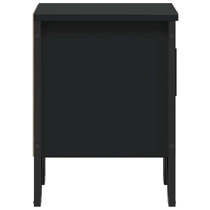 Black Engineered Wood Bedside Cabinet 40x30x40 cm