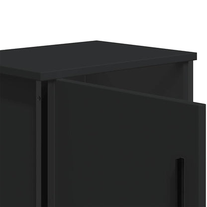 Black Engineered Wood Bedside Cabinet 40x30x40 cm
