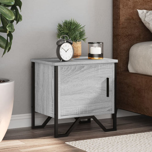 Grey Sonoma Bedside Cabinet 40x30x40 cm - Engineered Wood