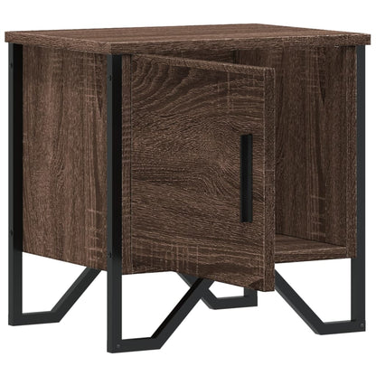 Brown Oak Bedside Cabinets Set of 2, 40x30x40 cm, Engineered Wood