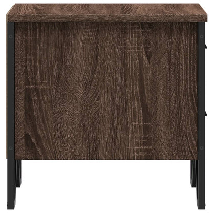 Brown Oak Bedside Cabinets Set of 2, 40x30x40 cm, Engineered Wood