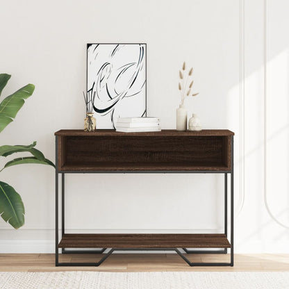 Brown Oak Console Table, 100x35x74.5 cm, Engineered Wood