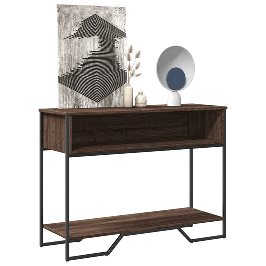 Brown Oak Console Table, 100x35x74.5 cm, Engineered Wood