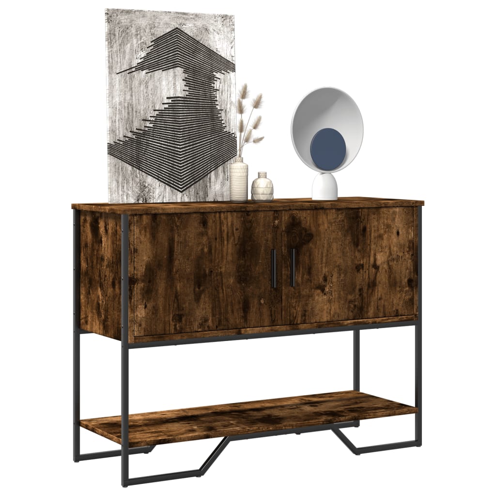Smoked Oak Console Table - 100x35x74.5 cm | Engineered Wood