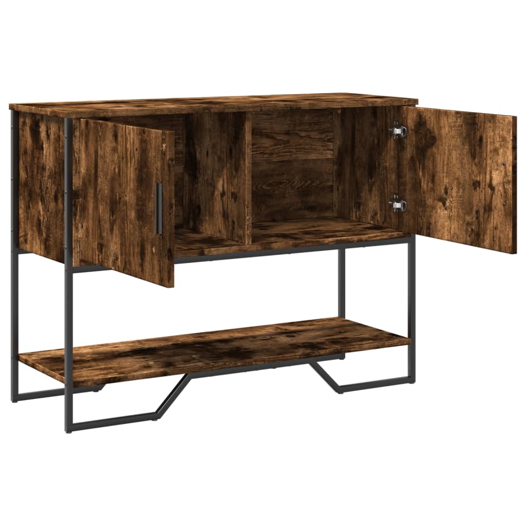 Smoked Oak Console Table - 100x35x74.5 cm | Engineered Wood