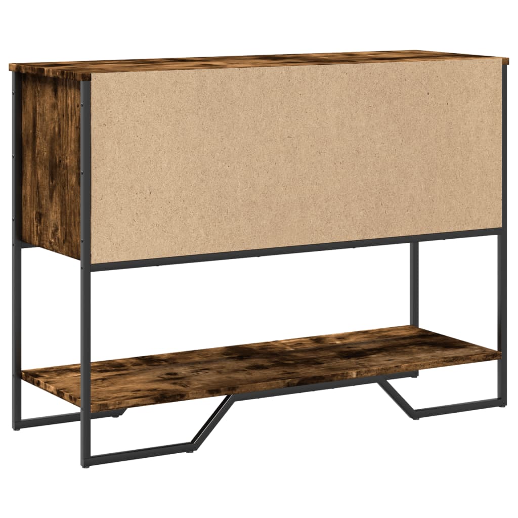 Smoked Oak Console Table - 100x35x74.5 cm | Engineered Wood