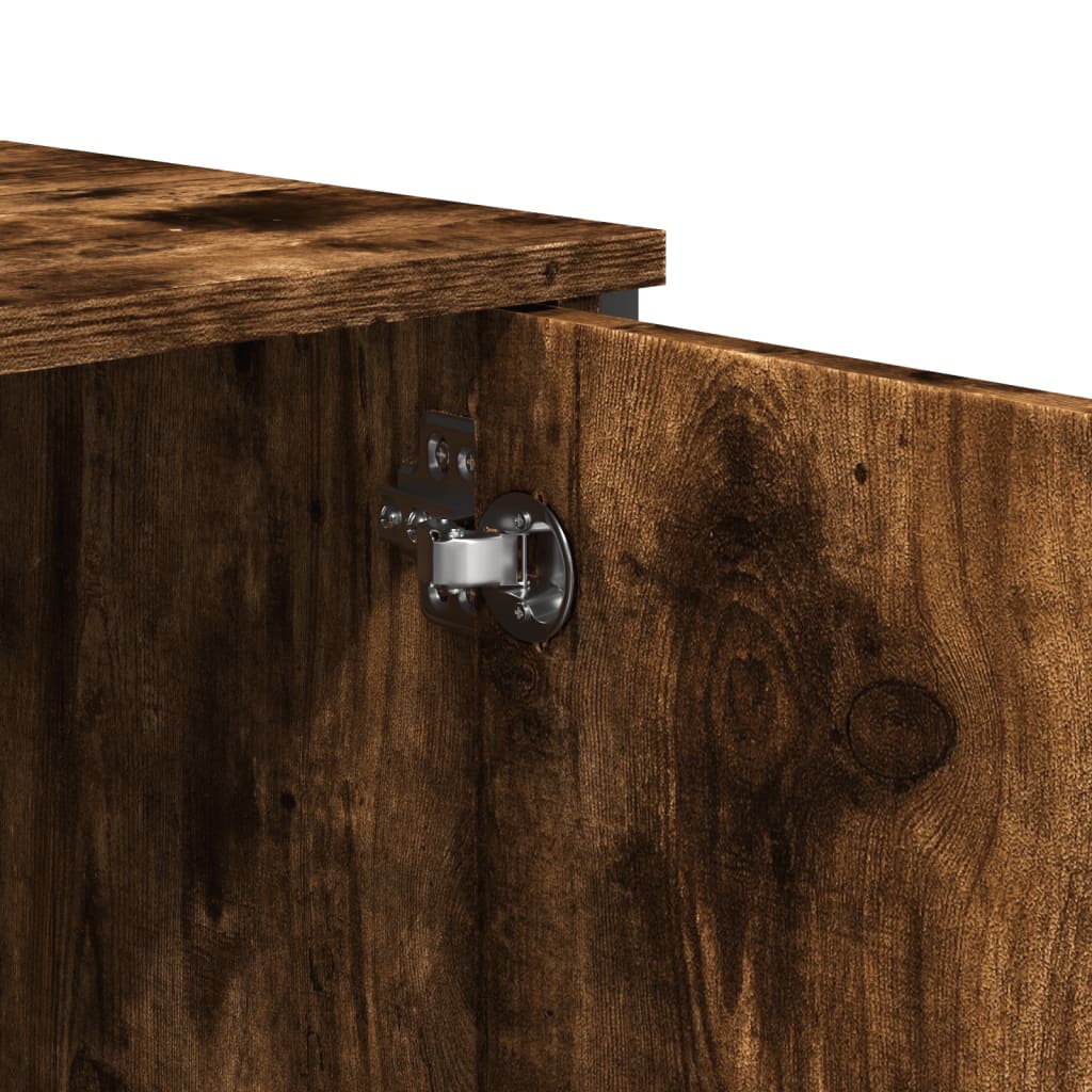 Smoked Oak Console Table - 100x35x74.5 cm | Engineered Wood