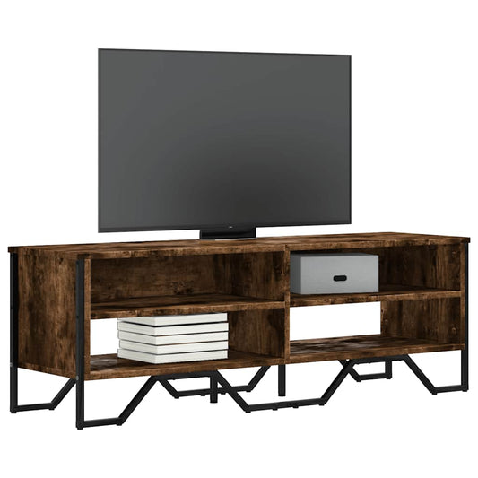 TV Cabinet Smoked Oak 122x34x41 cm Engineered Wood