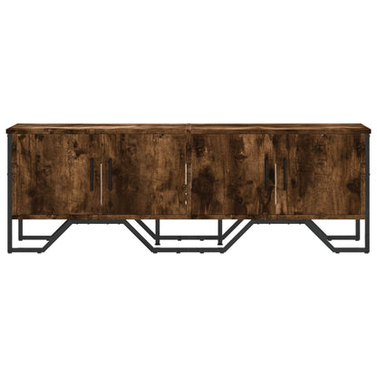 TV Cabinet Smoked Oak 122x34x41 cm Engineered Wood