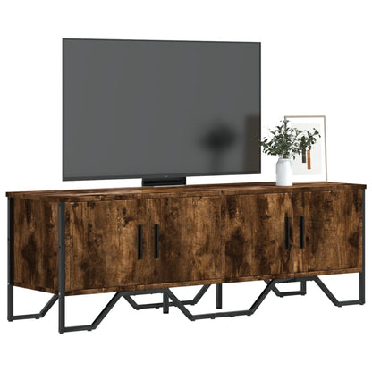 TV Cabinet Smoked Oak 122x34x41 cm Engineered Wood