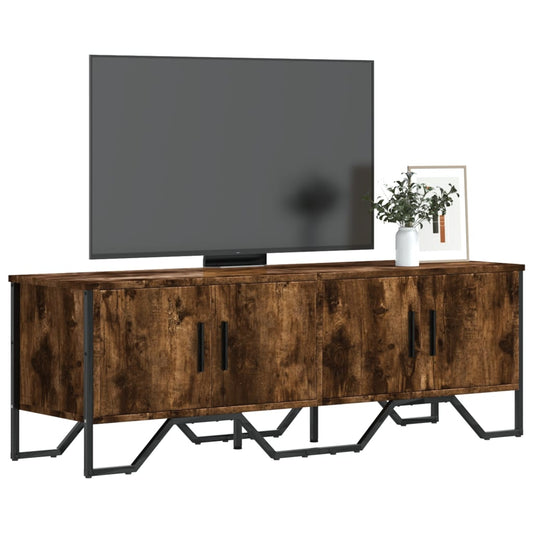 TV Cabinet Smoked Oak 122x34x41 cm Engineered Wood