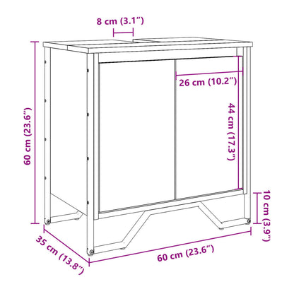 Stylish Sonoma Oak Bathroom Sink Cabinet, 60x35x60 cm, Engineered Wood