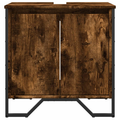 Smoked Oak Bathroom Sink Cabinet 60x35x60 cm - Engineered Wood