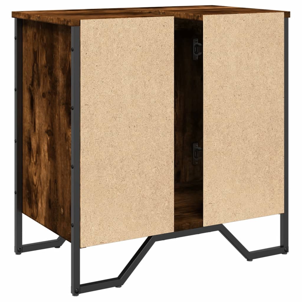 Smoked Oak Bathroom Sink Cabinet 60x35x60 cm - Engineered Wood