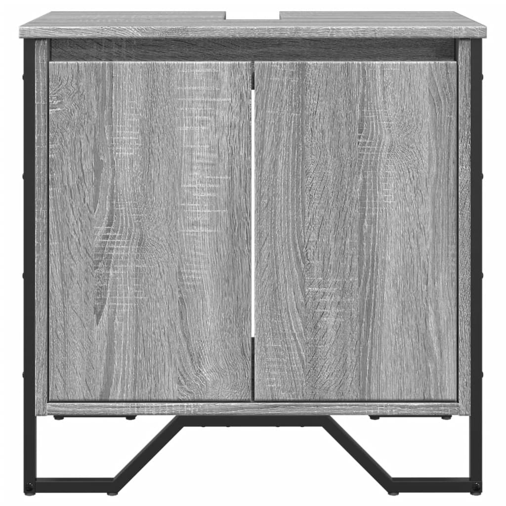 Elegant Grey Sonoma Bathroom Sink Cabinet, 60x35x60 cm, Wood Finish