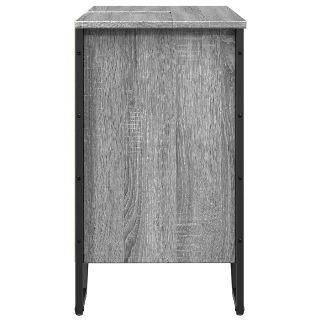 Elegant Grey Sonoma Bathroom Sink Cabinet, 60x35x60 cm, Wood Finish