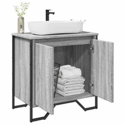 Elegant Grey Sonoma Bathroom Sink Cabinet, 60x35x60 cm, Wood Finish