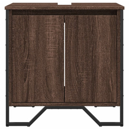 Brown Oak Bathroom Sink Cabinet - 60x35x60 cm Engineered Wood