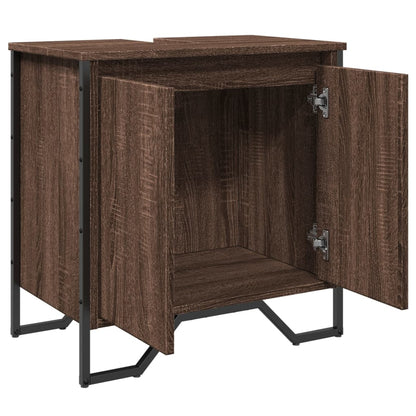Brown Oak Bathroom Sink Cabinet - 60x35x60 cm Engineered Wood