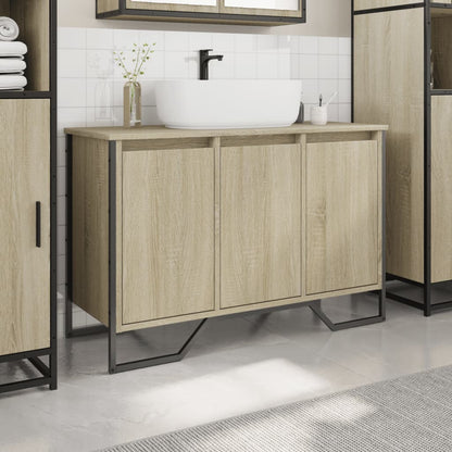 Sleek Sonoma Oak Bathroom Sink Cabinet - 91x35x60 cm Engineered Wood