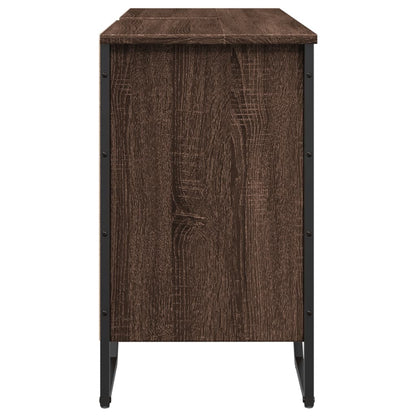 Brown Oak Bathroom Sink Cabinet - 91x35x60 cm, Engineered Wood