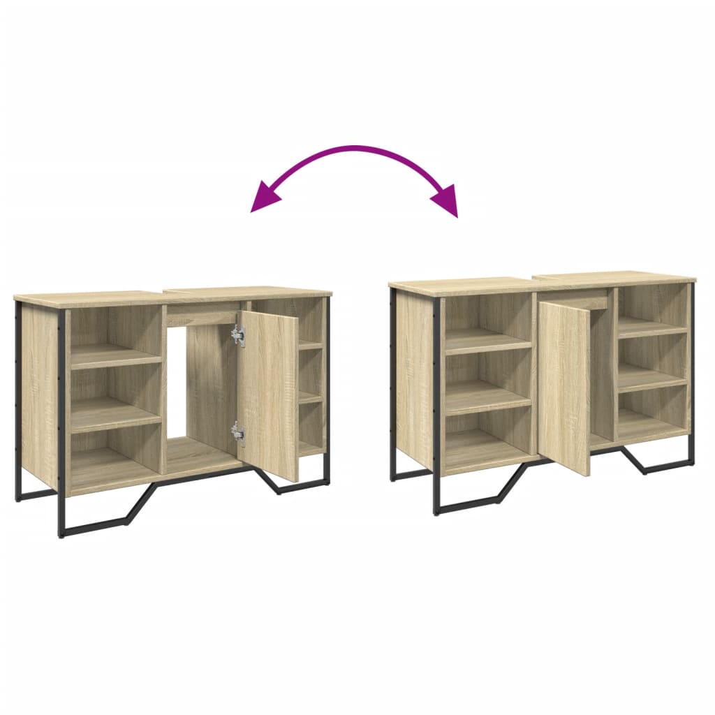 Sonoma Oak Bathroom Sink Cabinet, Engineered Wood, 91x35x60 cm