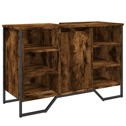 Smoked Oak Bathroom Sink Cabinet 91x35x60 cm - Engineered Wood