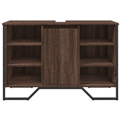 Brown Oak Bathroom Sink Cabinet, 91x35x60 cm Engineered Wood