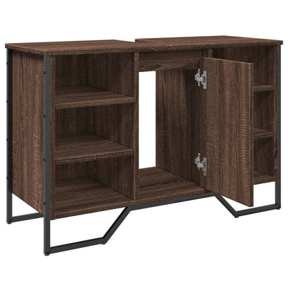 Brown Oak Bathroom Sink Cabinet, 91x35x60 cm Engineered Wood