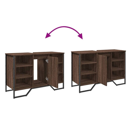 Brown Oak Bathroom Sink Cabinet, 91x35x60 cm Engineered Wood