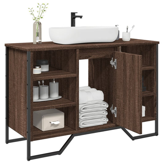 Brown Oak Bathroom Sink Cabinet, 91x35x60 cm Engineered Wood