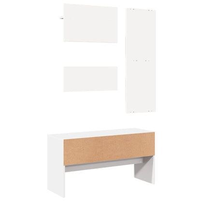 White 4-Piece Hallway Furniture Set in Engineered Wood