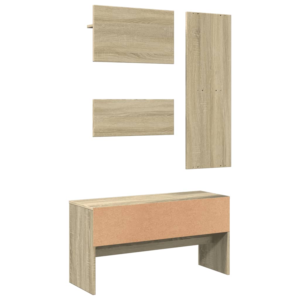 Sonoma Oak 4-Piece Hallway Furniture Set - Engineered Wood