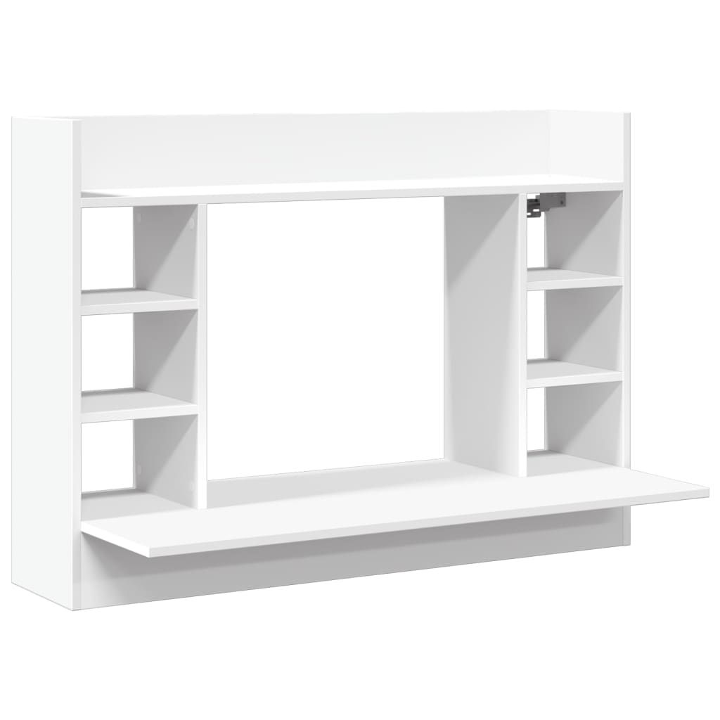 White Engineered Wood Wall-Mounted Desk 105x48x75 cm