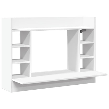 White Engineered Wood Wall-Mounted Desk 105x48x75 cm