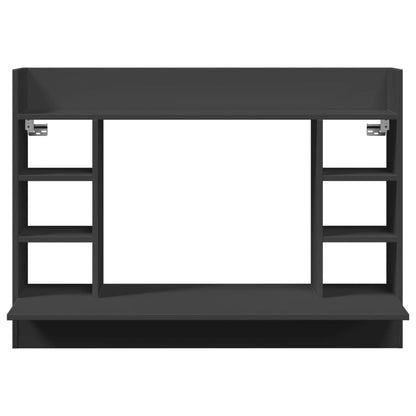 Sleek Black Wall-Mounted Desk, Engineered Wood 105x48x75 cm