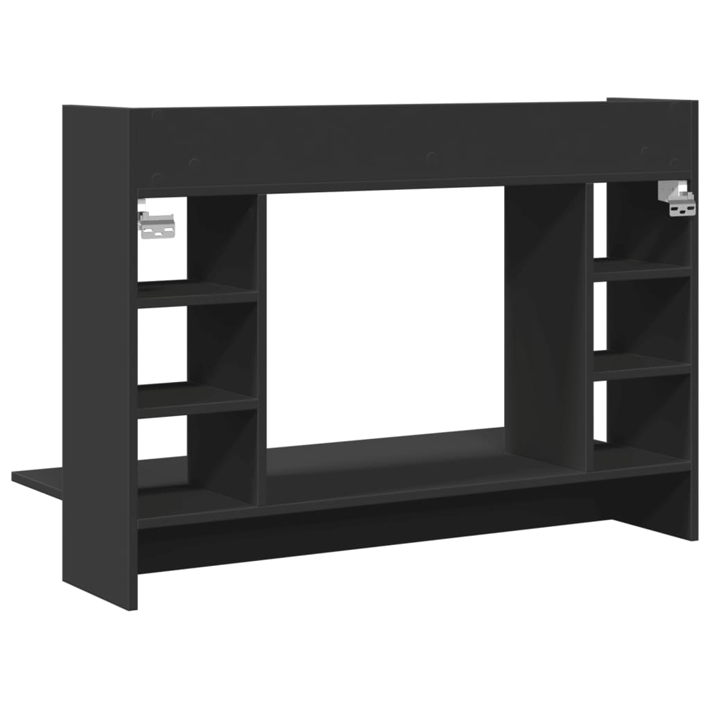 Sleek Black Wall-Mounted Desk, Engineered Wood 105x48x75 cm