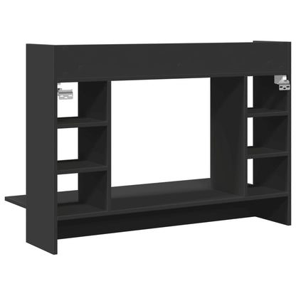 Sleek Black Wall-Mounted Desk, Engineered Wood 105x48x75 cm