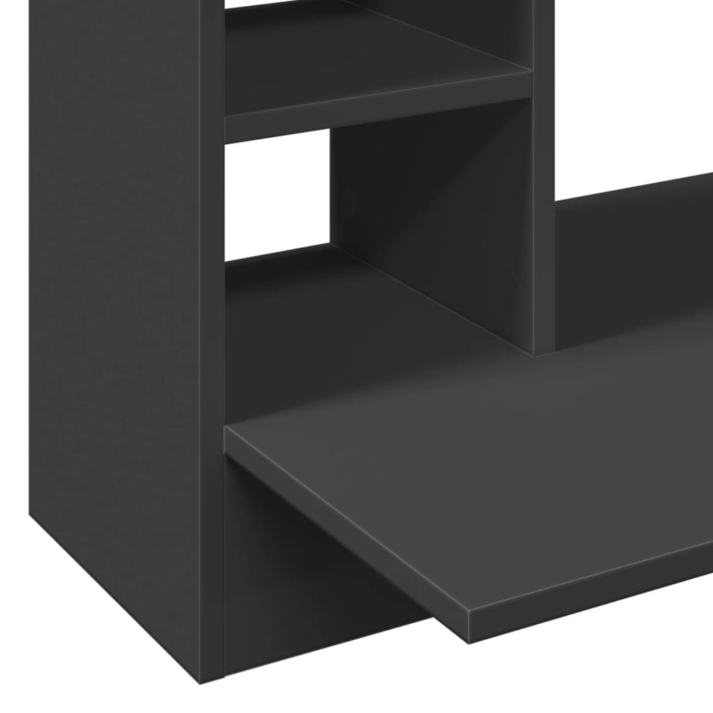Sleek Black Wall-Mounted Desk, Engineered Wood 105x48x75 cm