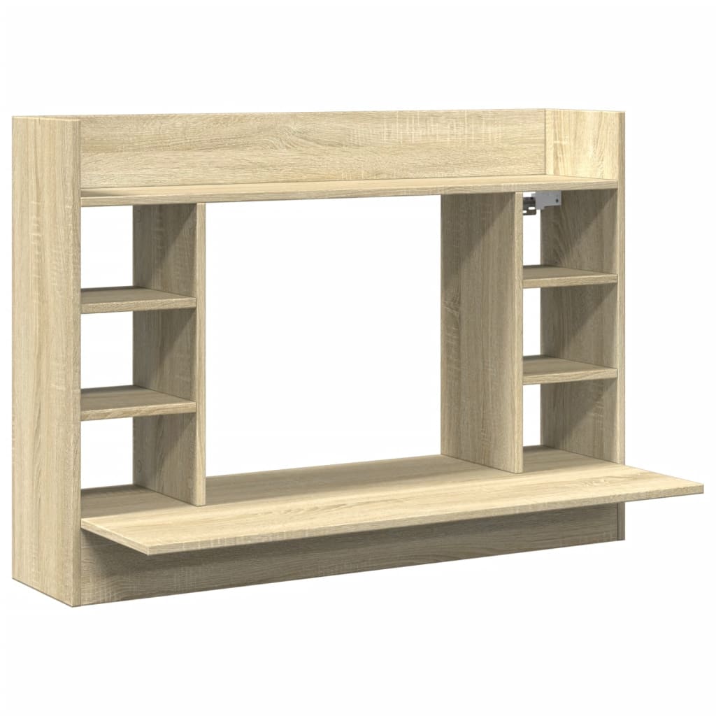 Space-Saving Wall-Mounted Desk, Sonoma Oak, 105x48x75 cm Wood