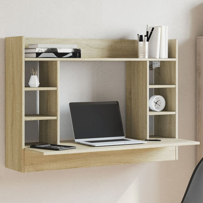 Space-Saving Wall-Mounted Desk, Sonoma Oak, 105x48x75 cm Wood