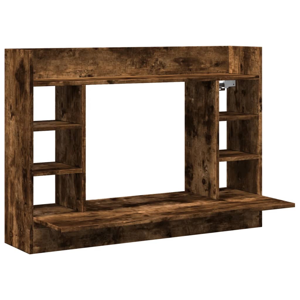 Space-Saving Wall Desk in Smoked Oak - 105x48x75 cm