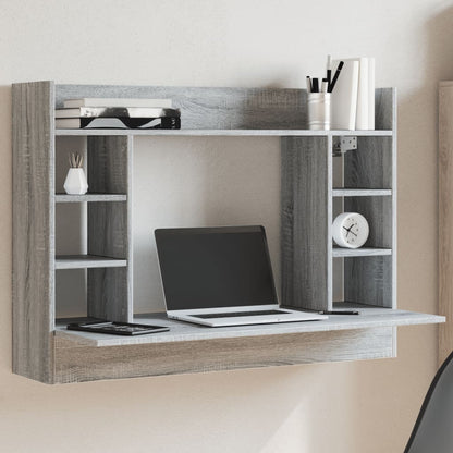 Grey Sonoma Wall-Mounted Desk, Engineered Wood 105x48x75 cm