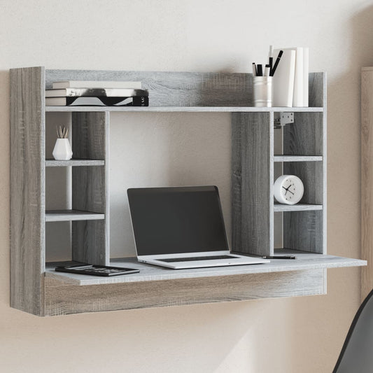 Grey Sonoma Wall-Mounted Desk, Engineered Wood 105x48x75 cm