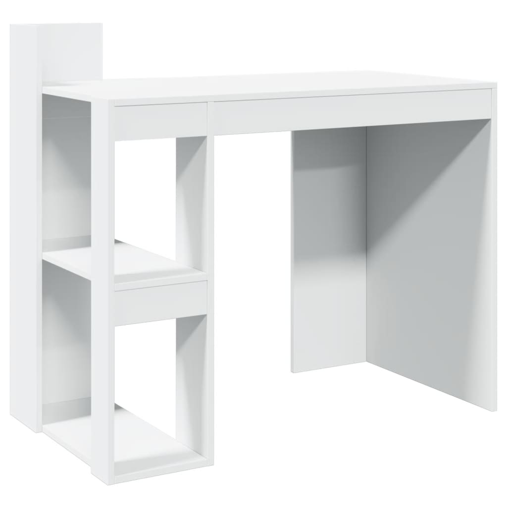 White Engineered Wood Office Desk - Compact 103.5x56.5x94 cm