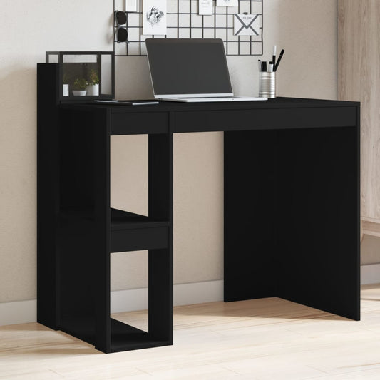 Sleek Black Office Desk - 104x57x94cm, Engineered Wood
