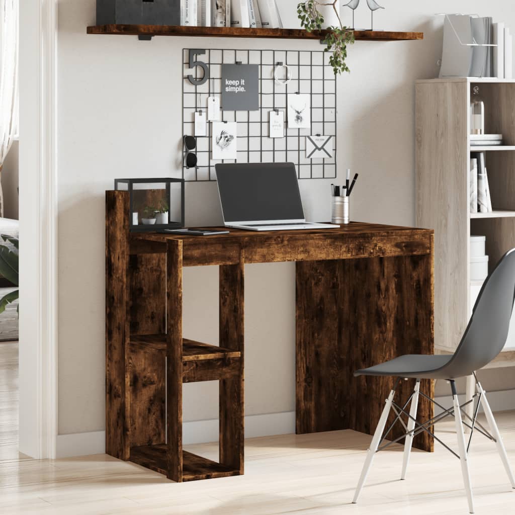 Smoked Oak Office Desk 103.5x56.5x94cm - Engineered Wood