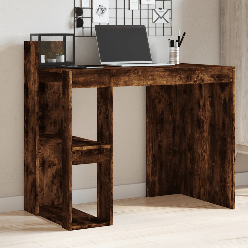 Smoked Oak Office Desk 103.5x56.5x94cm - Engineered Wood