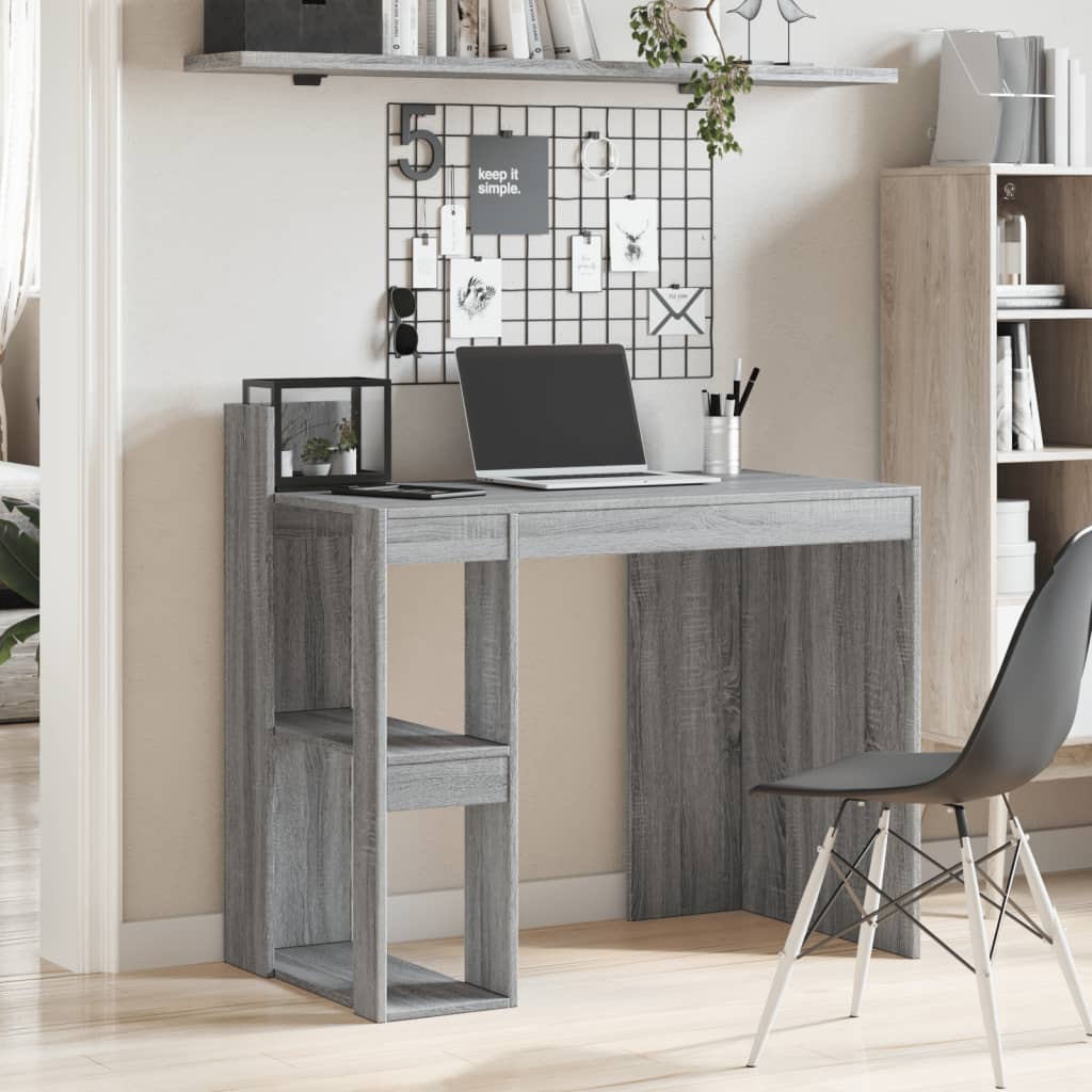 Grey Sonoma Engineered Wood Office Desk 103.5x56.5x94 cm