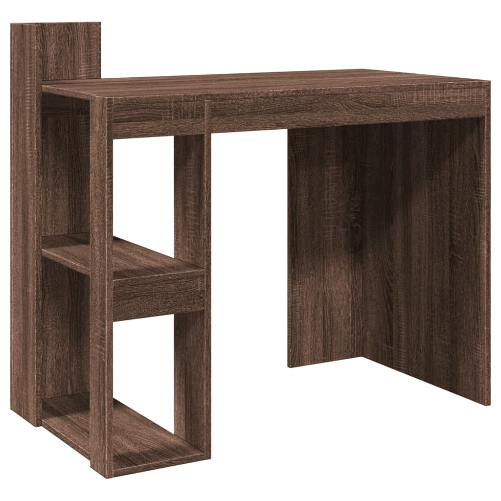 Brown Oak Office Desk - 103.5x56.5x94 cm Engineered Wood